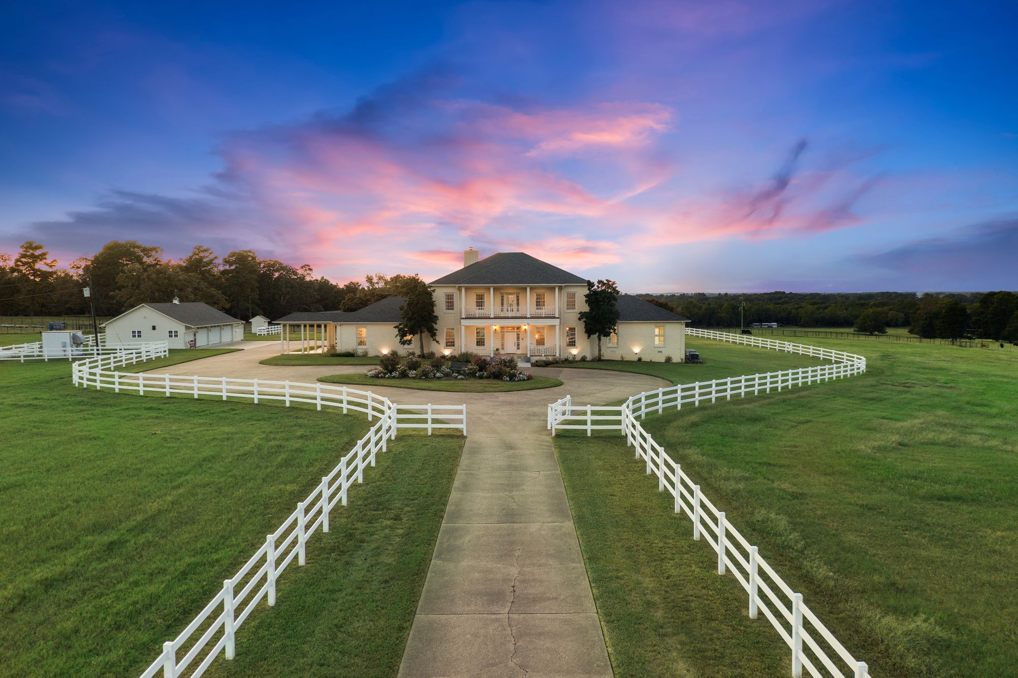 The Dodd Estate — aerial view at sunset